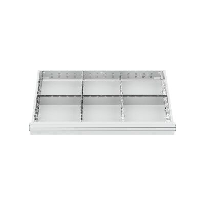 Compartimentage de tiroir STIER, séparations en métal, BLH 150/175 mm, dimensions intérieures 800x450 mm, 6 casiers (903921) - Publicité Compartimentage de tiroir STIER, séparations en métal, BLH 150/175 mm, dimensions intérieures 800x450 mm, 6 casiers (903921) - Publicité