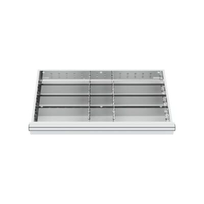 Compartimentage de tiroir STIER, séparations en métal, BLH 200-300 mm, dimensions intérieures 800x450 mm, 12 casiers, 6 x TW 325 (903905) - Publicité Compartimentage de tiroir STIER, séparations en métal, BLH 200-300 mm, dimensions intérieures 800x450 mm, 12 casiers, 6 x TW 325 (903905) - Publicité