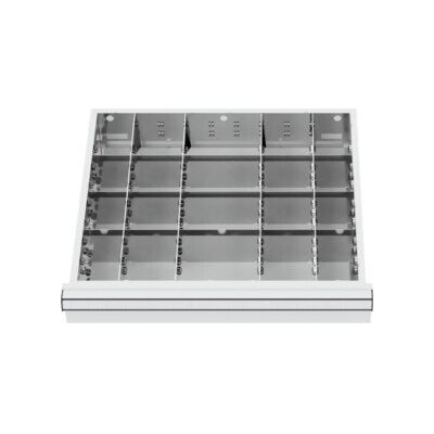 Compartimentage de tiroir STIER, séparations en métal, BLH 75 mm, dimensions intérieures 500x450 mm, 20 casiers, 6 x TW 75 (903875) - Publicité Compartimentage de tiroir STIER, séparations en métal, BLH 75 mm, dimensions intérieures 500x450 mm, 20 casiers, 6 x TW 75 (903875) - Publicité