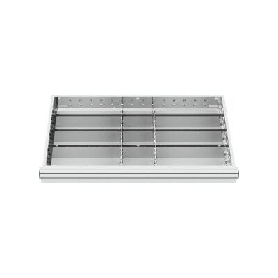Compartimentage de tiroir STIER, séparations en métal, BLH 75 mm, dimensions intérieures 800x450 mm, 12 casiers, 6 x TW 325 (903886) - Publicité Compartimentage de tiroir STIER, séparations en métal, BLH 75 mm, dimensions intérieures 800x450 mm, 12 casiers, 6 x TW 325 (903886) - Publicité