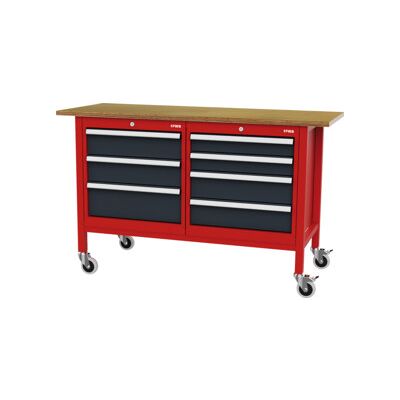 établi bureau mobile STIER avec 7 tiroirs, lxPxH 1 500x600x960 mm, RAL 3020 / RAL 7016 (904955) - Publicité établi bureau mobile STIER avec 7 tiroirs, lxPxH 1 500x600x960 mm, RAL 3020 / RAL 7016 (904955) - Publicité