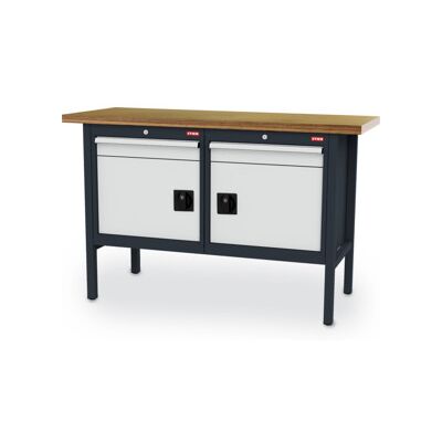 Etabli bureau STIER avec 2 tiroirs et 2 portes lxPxH 1500x600x960 mm (903962) - Publicité Etabli bureau STIER avec 2 tiroirs et 2 portes lxPxH 1500x600x960 mm (903962) - Publicité