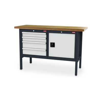 Etabli bureau STIER avec 4 tiroirs et 1 porte lxPxH 1500x600x960 mm (903964) - Publicité Etabli bureau STIER avec 4 tiroirs et 1 porte lxPxH 1500x600x960 mm (903964) - Publicité
