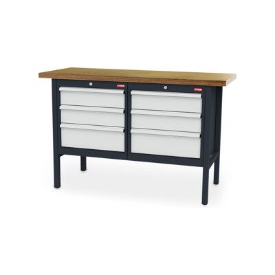 Etabli bureau STIER avec 6 tiroirs lxPxH 1500x600x960 mm (903963) - Publicité Etabli bureau STIER avec 6 tiroirs lxPxH 1500x600x960 mm (903963) - Publicité
