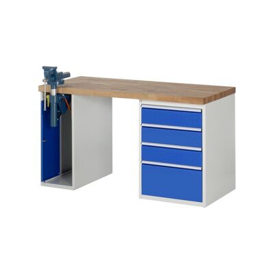 Établi Rau modèle 7510 avec 4 tiroirs et armoire LxPxH 1500x900x840mm (03-7510A2-159B4S.11) - Publicité Établi Rau modèle 7510 avec 4 tiroirs et armoire LxPxH 1500x900x840mm (03-7510A2-159B4S.11) - Publicité