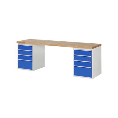 Établi Rau modèle 7510 avec 8 tiroirs l x p x h 2500x900x840mm (03-7510A3-259B4S.11) - Publicité Établi Rau modèle 7510 avec 8 tiroirs l x p x h 2500x900x840mm (03-7510A3-259B4S.11) - Publicité