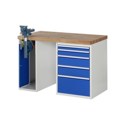 Établi Rau modèle 7511 avec 5 tiroirs et armoire LxPxH 1250x900x840mm (03-7511A2-129B4S.11) - Publicité Établi Rau modèle 7511 avec 5 tiroirs et armoire LxPxH 1250x900x840mm (03-7511A2-129B4S.11) - Publicité