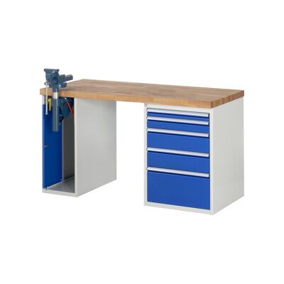 Établi Rau modèle 7511 avec 5 tiroirs et armoire LxPxH 1500x700x840mm (03-7511A2-157B4S.11) - Publicité Établi Rau modèle 7511 avec 5 tiroirs et armoire LxPxH 1500x700x840mm (03-7511A2-157B4S.11) - Publicité