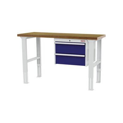 établi réglable en hauteur STIER avec 2 tiroirs de 200 mm, lxPxH 1 500x600x760-1 060 mm, RAL 7035 / RAL 5010 (906332) - Publicité établi réglable en hauteur STIER avec 2 tiroirs de 200 mm, lxPxH 1 500x600x760-1 060 mm, RAL 7035 / RAL 5010 (906332) - Publicité