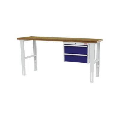 établi réglable en hauteur STIER avec 2 tiroirs de 200 mm, lxPxH 1 500x600x760-1 060 mm, RAL 7035 / RAL 5010 (906333) - Publicité établi réglable en hauteur STIER avec 2 tiroirs de 200 mm, lxPxH 1 500x600x760-1 060 mm, RAL 7035 / RAL 5010 (906333) - Publicité