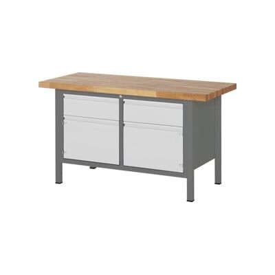 Etabli réglable en hauteur STIER Premium avec 2 tiroirs et 2 portes battantes, lxPxH 1 500x700x840-1 040 mm (904787) - Publicité Etabli réglable en hauteur STIER Premium avec 2 tiroirs et 2 portes battantes, lxPxH 1 500x700x840-1 040 mm (904787) - Publicité