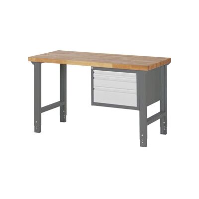 Etabli réglable en hauteur STIER Premium avec 3 tiroirs, lxPxH 1 500x700x790-1 140 mm (904775) - Publicité Etabli réglable en hauteur STIER Premium avec 3 tiroirs, lxPxH 1 500x700x790-1 140 mm (904775) - Publicité