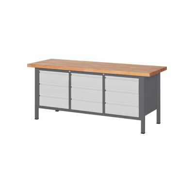 Etabli réglable en hauteur STIER Premium avec 9 tiroirs, lxPxH 2 000x700x840-1 040 mm (906045) - Publicité Etabli réglable en hauteur STIER Premium avec 9 tiroirs, lxPxH 2 000x700x840-1 040 mm (906045) - Publicité