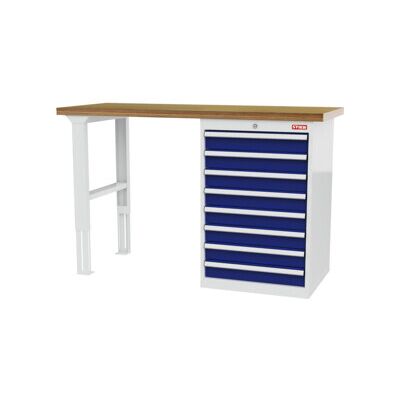 établi STIER 1500x600x1060 mm, avec 1 caisson d'armoire de 600 mm de large, RAL 7035 / RAL 5010 (905050) - Publicité établi STIER 1500x600x1060 mm, avec 1 caisson d'armoire de 600 mm de large, RAL 7035 / RAL 5010 (905050) - Publicité