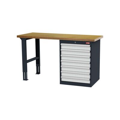 établi STIER 1500x600x860 mm, avec 1 caisson d'armoire de 600 mm de large, RAL 7016 / RAL 7035 (906245) - Publicité établi STIER 1500x600x860 mm, avec 1 caisson d'armoire de 600 mm de large, RAL 7016 / RAL 7035 (906245) - Publicité