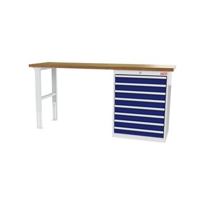 établi STIER 2000x600x1060 mm, avec 1 caisson d'armoire de 700 mm de large, RAL 7035 / RAL 5010 (905068) - Publicité établi STIER 2000x600x1060 mm, avec 1 caisson d'armoire de 700 mm de large, RAL 7035 / RAL 5010 (905068) - Publicité