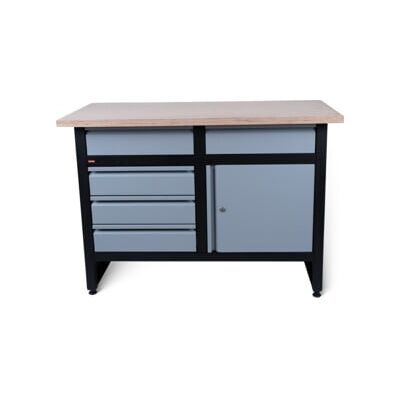 Établi STIER Basic, avec 5 tiroirs, gris (907525) - Publicité Établi STIER Basic, avec 5 tiroirs, gris (907525) - Publicité