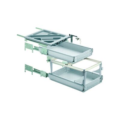 Hettich Ensemble de caissons avec tiroirs à extension totale et à extension supérieure, aspect aluminium, 530 mm (46748) - Publicité Hettich Ensemble de caissons avec tiroirs à extension totale et à extension supérieure, aspect aluminium, 530 mm (46748) - Publicité