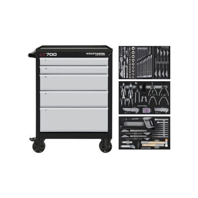 Kraftwerk LT700 Chariot d'atelier, 5 tiroirs, BASIC, 173 pcs. (102.105.205) - Publicité Kraftwerk LT700 Chariot d'atelier, 5 tiroirs, BASIC, 173 pcs. (102.105.205) - Publicité