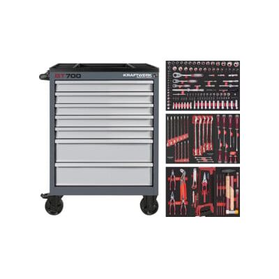 Kraftwerk Servante d'atelier BT700 7 tiroirs 189 pcs. (102.381.517) - Publicité Kraftwerk Servante d'atelier BT700 7 tiroirs 189 pcs. (102.381.517) - Publicité