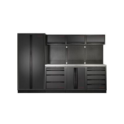 Mobilier d'atelier à 4 éléments Kraftwerk 3964GIX, paroi perforée à trous carrés, acier inoxydable (3964G-BLK-IX) - Publicité Mobilier d'atelier à 4 éléments Kraftwerk 3964GIX, paroi perforée à trous carrés, acier inoxydable (3964G-BLK-IX) - Publicité