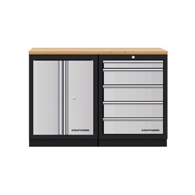 Mobilier d'atelier Mobilio 2 éléments Kraftwerk, contreplaqué hêtre, 5 tiroirs (3964K-S500) - Publicité Mobilier d'atelier Mobilio 2 éléments Kraftwerk, contreplaqué hêtre, 5 tiroirs (3964K-S500) - Publicité
