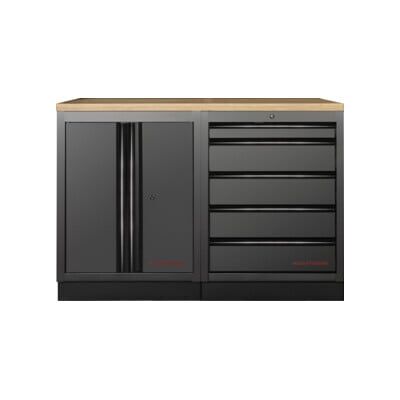 Mobilier d'atelier Mobilio 2 éléments Kraftwerk, contreplaqué hêtre, 5 tiroirs (3964K-BLK-018) - Publicité Mobilier d'atelier Mobilio 2 éléments Kraftwerk, contreplaqué hêtre, 5 tiroirs (3964K-BLK-018) - Publicité