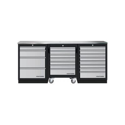 Mobilier d'atelier Mobilio 3 éléments Kraftwerk, chariot d'atelier, acier inoxydable, 3 tiroirs (3964K-4R8IX) - Publicité Mobilier d'atelier Mobilio 3 éléments Kraftwerk, chariot d'atelier, acier inoxydable, 3 tiroirs (3964K-4R8IX) - Publicité