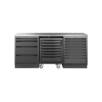 Mobilier d'atelier Mobilio 3 éléments Kraftwerk, chariot d'atelier, acier inoxydable, 3 tiroirs (3964K-BLK-002-IX) - Publicité Mobilier d'atelier Mobilio 3 éléments Kraftwerk, chariot d'atelier, acier inoxydable, 3 tiroirs (3964K-BLK-002-IX) - Publicité