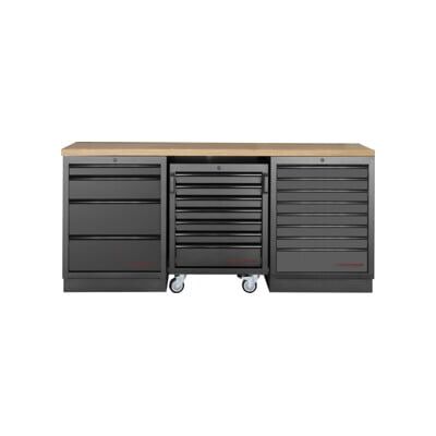Mobilier d'atelier Mobilio 3 éléments Kraftwerk, chariot d'atelier, hêtre, 3 tiroirs (3964K-BLK-002) - Publicité Mobilier d'atelier Mobilio 3 éléments Kraftwerk, chariot d'atelier, hêtre, 3 tiroirs (3964K-BLK-002) - Publicité