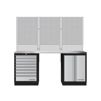 Mobilier d'atelier Mobilio 3 éléments Kraftwerk, paroi perforée, acier inoxydable (3964K-80S-WIX) - Publicité Mobilier d'atelier Mobilio 3 éléments Kraftwerk, paroi perforée, acier inoxydable (3964K-80S-WIX) - Publicité