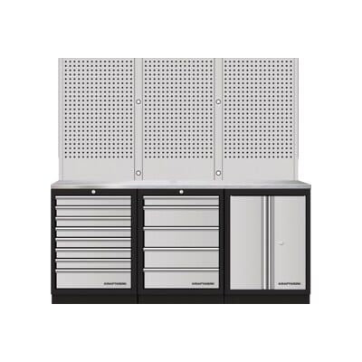Mobilier d'atelier Mobilio 3 éléments Kraftwerk, paroi perforée, acier inoxydable (3964K-85S-WIX) - Publicité Mobilier d'atelier Mobilio 3 éléments Kraftwerk, paroi perforée, acier inoxydable (3964K-85S-WIX) - Publicité