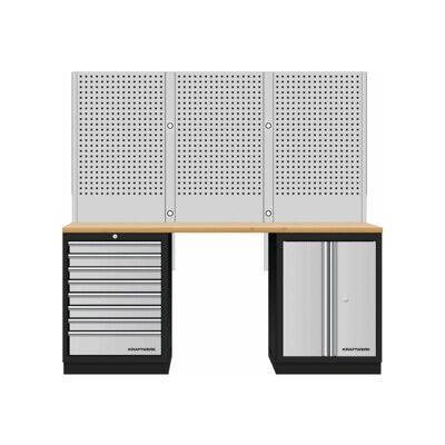 Mobilier d'atelier Mobilio 3 éléments Kraftwerk, paroi perforée, contreplaqué hêtre (3964K-80S-W) - Publicité Mobilier d'atelier Mobilio 3 éléments Kraftwerk, paroi perforée, contreplaqué hêtre (3964K-80S-W) - Publicité