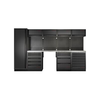 Mobilier d'atelier Mobilio 5 éléments Kraftwerk, armoire haute, 4/5/9 tiroirs, acier inoxydable (3964K-BLK-015-IX) - Publicité Mobilier d'atelier Mobilio 5 éléments Kraftwerk, armoire haute, 4/5/9 tiroirs, acier inoxydable (3964K-BLK-015-IX) - Publicité