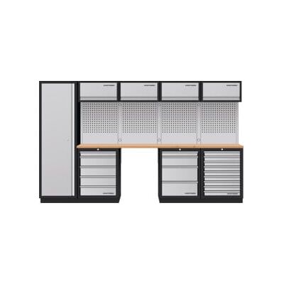 Mobilier d'atelier Mobilio 5 éléments Kraftwerk, armoire haute, 4/5/9 tiroirs, hêtre (3964K-H5049-K4) - Publicité Mobilier d'atelier Mobilio 5 éléments Kraftwerk, armoire haute, 4/5/9 tiroirs, hêtre (3964K-H5049-K4) - Publicité