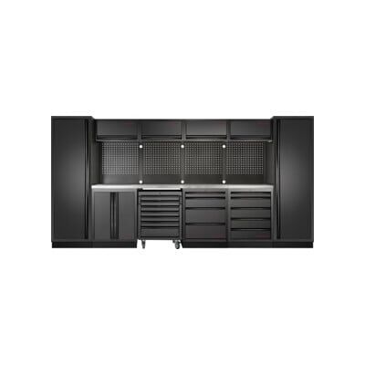 Mobilier d'atelier Mobilio 6 éléments Kraftwerk, 2x armoire haute, chariot d'atelier, acier inoxydable (3964K-BLK-017-IX) - Publicité Mobilier d'atelier Mobilio 6 éléments Kraftwerk, 2x armoire haute, chariot d'atelier, acier inoxydable (3964K-BLK-017-IX) - Publicité