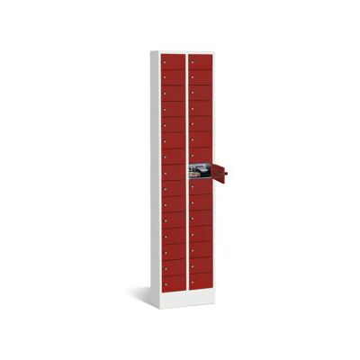 Petite armoire C+P Intro avec 30 compartiments, H1950xL460xP200mm face avant rouge rubis corps gris clair ; C + P Möbelsysteme (80700-201 S10011) - Publicité Petite armoire C+P Intro avec 30 compartiments, H1950xL460xP200mm face avant rouge rubis corps gris clair ; C + P Möbelsysteme (80700-201 S10011) - Publicité