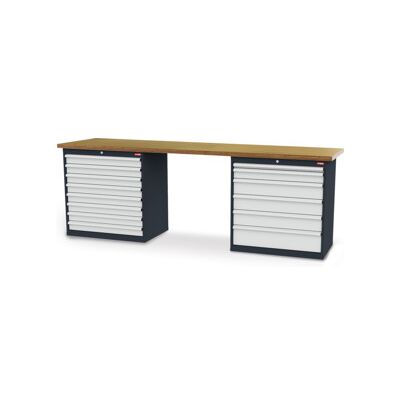 Rangée d'établis STIER lxPxH 2500x600x860 mm, 2 caissons d'armoire 900x575x820 mm (903997) - Publicité Rangée d'établis STIER lxPxH 2500x600x860 mm, 2 caissons d'armoire 900x575x820 mm (903997) - Publicité