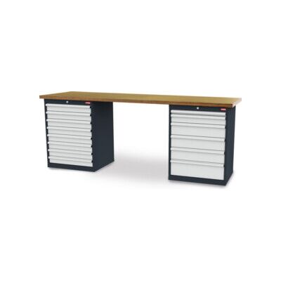Rangée d'établis STIER lxPxH 2500x600x960 mm, 2 caissons d'armoire 700x575x920 mm (903998) - Publicité Rangée d'établis STIER lxPxH 2500x600x960 mm, 2 caissons d'armoire 700x575x920 mm (903998) - Publicité