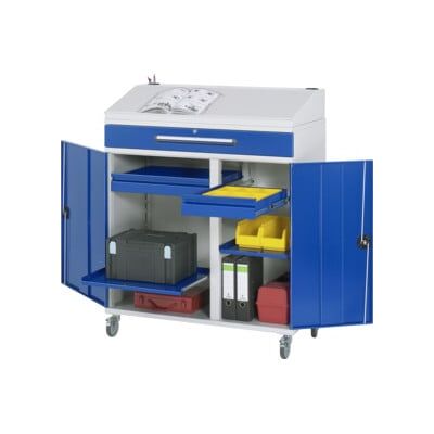 Rau Armoire d'appoint Pupitre 03T, L1100xP520xH1110/1220mm, mobile (07-1100T-M03F.11) - Publicité Rau Armoire d'appoint Pupitre 03T, L1100xP520xH1110/1220mm, mobile (07-1100T-M03F.11) - Publicité