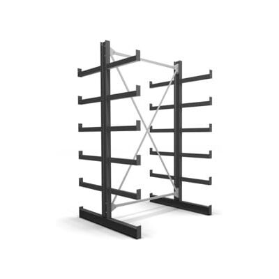 Rayonnage à bras en porte-à-faux STIER, double, 1 travée avec 5 niveaux 1300x2000x500 mm (904480) - Publicité Rayonnage à bras en porte-à-faux STIER, double, 1 travée avec 5 niveaux 1300x2000x500 mm (904480) - Publicité