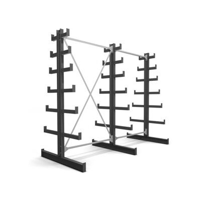 Rayonnage à bras en porte-à-faux STIER, double, 2 travées avec 6 niveaux décroissants 2600x2000x500 mm (904491) - Publicité Rayonnage à bras en porte-à-faux STIER, double, 2 travées avec 6 niveaux décroissants 2600x2000x500 mm (904491) - Publicité