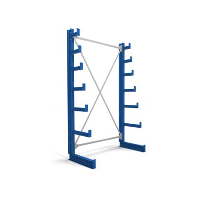 Rayonnage à bras en porte-à-faux STIER, simple, 1 travée avec 6 niveaux décroissants 1300x2000x500 mm, bleu gentiane (905259) - Publicité Rayonnage à bras en porte-à-faux STIER, simple, 1 travée avec 6 niveaux décroissants 1300x2000x500 mm, bleu gentiane (905259) - Publicité