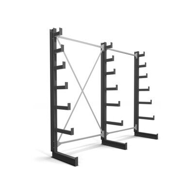 Rayonnage à bras en porte-à-faux STIER, simple, 2 travées avec 6 niveaux décroissants 2600x2000x500 mm (904486) - Publicité Rayonnage à bras en porte-à-faux STIER, simple, 2 travées avec 6 niveaux décroissants 2600x2000x500 mm (904486) - Publicité