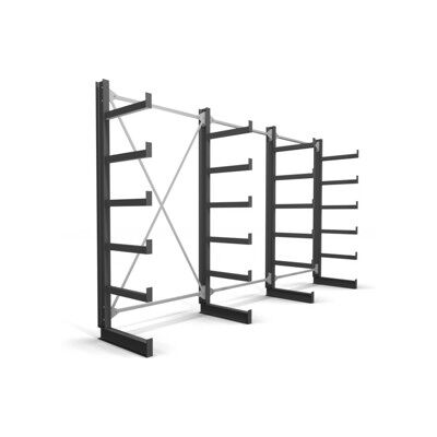 Rayonnage à bras en porte-à-faux STIER, simple, 3 travées avec 5 niveaux 3900x2000x500 mm (904477) - Publicité Rayonnage à bras en porte-à-faux STIER, simple, 3 travées avec 5 niveaux 3900x2000x500 mm (904477) - Publicité