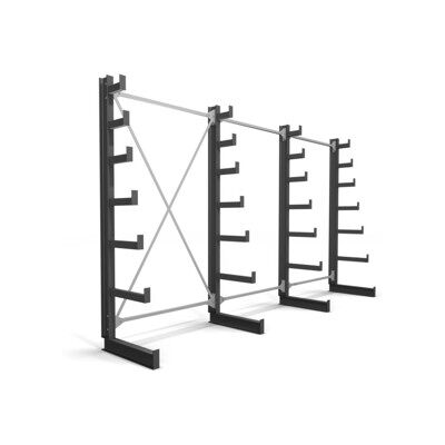 Rayonnage à bras en porte-à-faux STIER, simple, 3 travées avec 6 niveaux décroissants 3900x2000x500 mm (904487) - Publicité Rayonnage à bras en porte-à-faux STIER, simple, 3 travées avec 6 niveaux décroissants 3900x2000x500 mm (904487) - Publicité