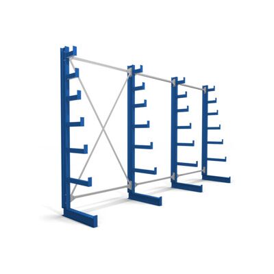Rayonnage à bras en porte-à-faux STIER, simple, 3 travées avec 6 niveaux décroissants 3900x2000x500 mm, bleu gentiane (905261) - Publicité Rayonnage à bras en porte-à-faux STIER, simple, 3 travées avec 6 niveaux décroissants 3900x2000x500 mm, bleu gentiane (905261) - Publicité