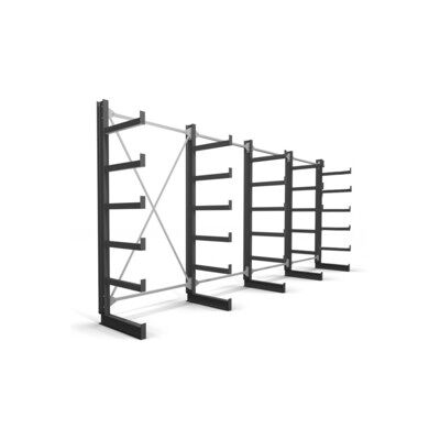 Rayonnage à bras en porte-à-faux STIER, simple, 4 travées avec 5 niveaux 5200x2000x500 mm (904478) - Publicité Rayonnage à bras en porte-à-faux STIER, simple, 4 travées avec 5 niveaux 5200x2000x500 mm (904478) - Publicité
