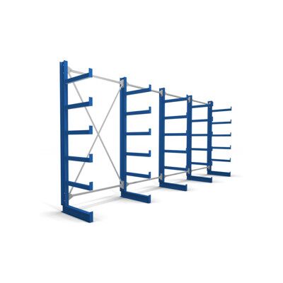 Rayonnage à bras en porte-à-faux STIER, simple, 4 travées avec 5 niveaux 5200x2000x500 mm, bleu gentiane (905252) - Publicité Rayonnage à bras en porte-à-faux STIER, simple, 4 travées avec 5 niveaux 5200x2000x500 mm, bleu gentiane (905252) - Publicité