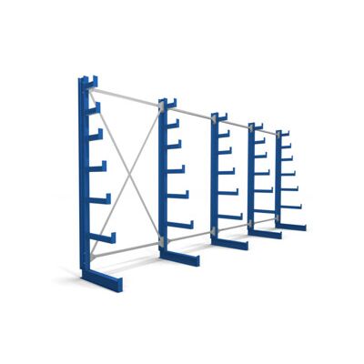 Rayonnage à bras en porte-à-faux STIER, simple, 4 travées avec 6 niveaux décroissants 5200x2000x500 mm, bleu gentiane (905262) - Publicité Rayonnage à bras en porte-à-faux STIER, simple, 4 travées avec 6 niveaux décroissants 5200x2000x500 mm, bleu gentiane (905262) - Publicité
